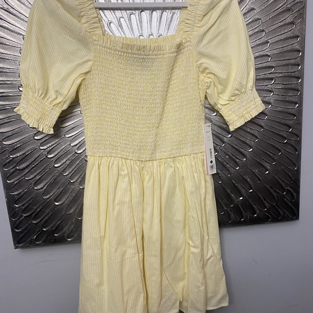 Aqua Light Yellow Ladies Casual Dress